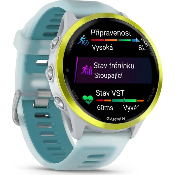Garmin Forerunner 570 47 mm žlutá hliníková luneta s bílo-tyrkysovým poloprůhledným řemínkem (Další) - Chytré hodinky - Obrázek 2a24eec291404069907ad2d658d68389