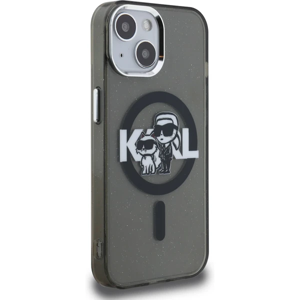 Karl Lagerfeld IML Glitter Karl and Choupette Sketch MagSafe kryt iPhone 15 černý - Pouzdra - Obrázek 2a38886bbc574be39774c24d5a5477eb