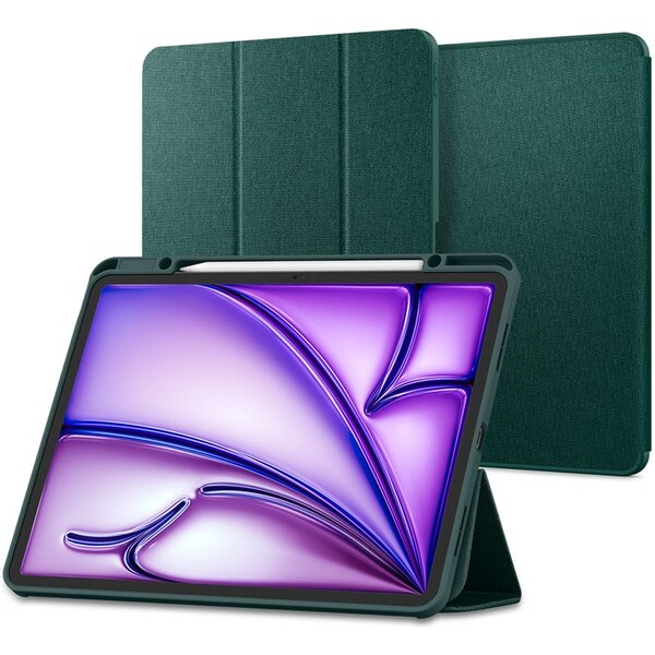 Spigen Urban Fit flipové pouzdro iPad Pro 13" 2024 tmavě zelené