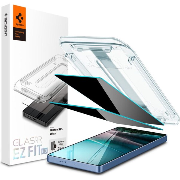 Spigen Glass tR EZ Fit HD (Privacy) tvrzené sklo Samsung Galaxy S25 Ultra (2 ks)