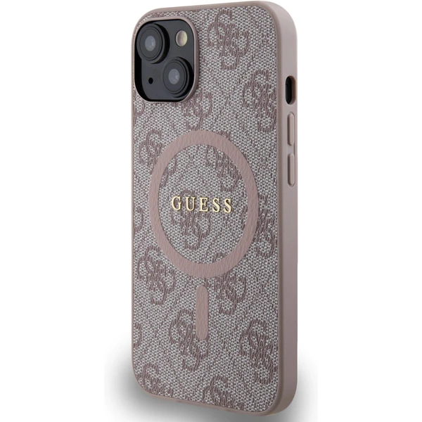 Guess PU Leather 4G Colored Ring MagSafe kryt iPhone 14 růžový - Pouzdra - Obrázek 2aab022d55134ab59cc7fedb7cd0ab2b