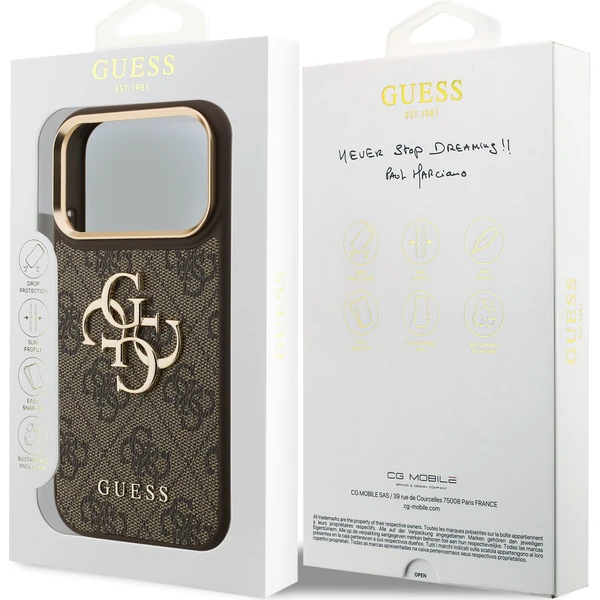 Guess PU Leather 4G Metal Logo Gold Frame kryt iPhone 18 Pro hnědý - Pouzdra - Obrázek 2ab1413fbeb24572b952ac01c632ad8d