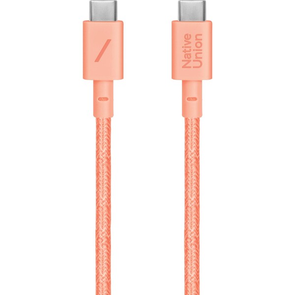 Native Union Belt Cable USB-C/USB-C kabel 1,2m, 60W meruňkový - Kabely a redukce - Obrázek 2abac70588fc4492bdd93eb67a476f0a