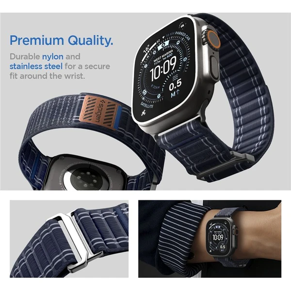 Spigen Fabric Band řemínek (hook-and-loop) Apple Watch 49/46/45/44mm námořně modrý - Řemínky - Obrázek 2aca91e5b5794fbfb32be9d941ea4bc4
