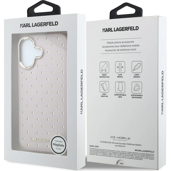 Karl Lagerfeld PU Perforated Gold Dots MagSafe kryt iPhone 17 růžový - Pouzdra - Obrázek 2b7eed24cf9f442496c500cd902e9b7c