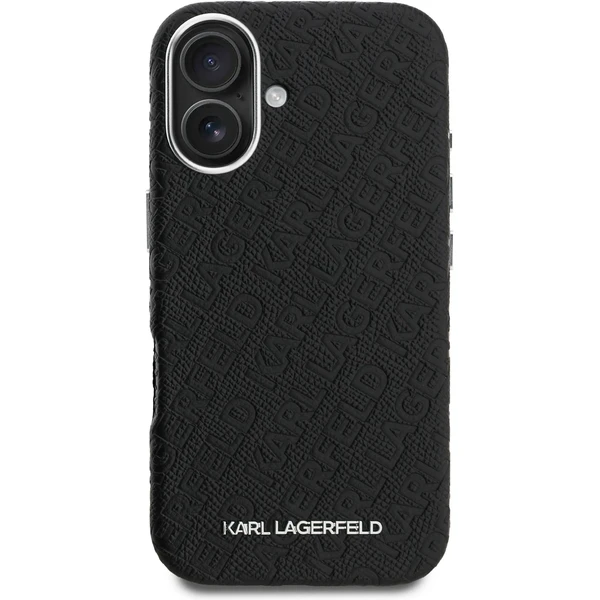 Karl Lagerfeld Grained PU Repeated Logo MagSafe kryt iPhone 16 černý - Pouzdra - Obrázek 2bb9bcaa38a2483c9c19f7d860680e05