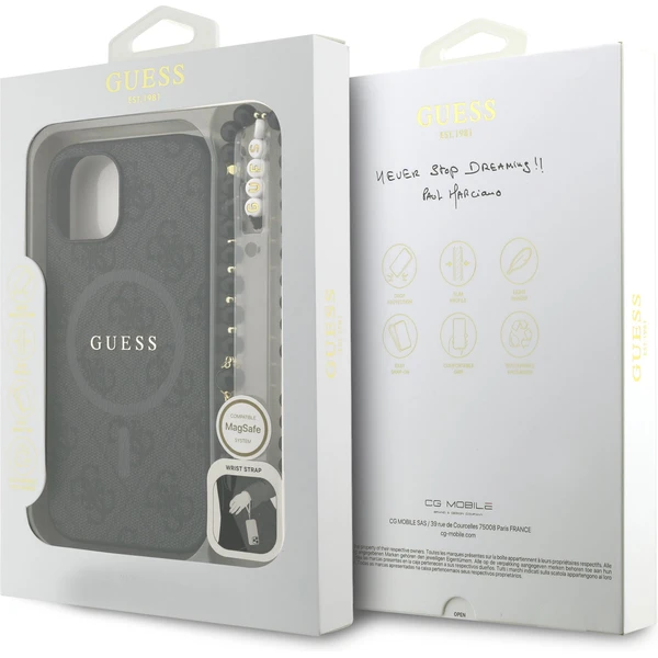Guess PU Leather 4G Colored Ring Strap MagSafe kryt iPhone 15 černý - Pouzdra - Obrázek 2c8a7a80be514a72b342f52c113965ae