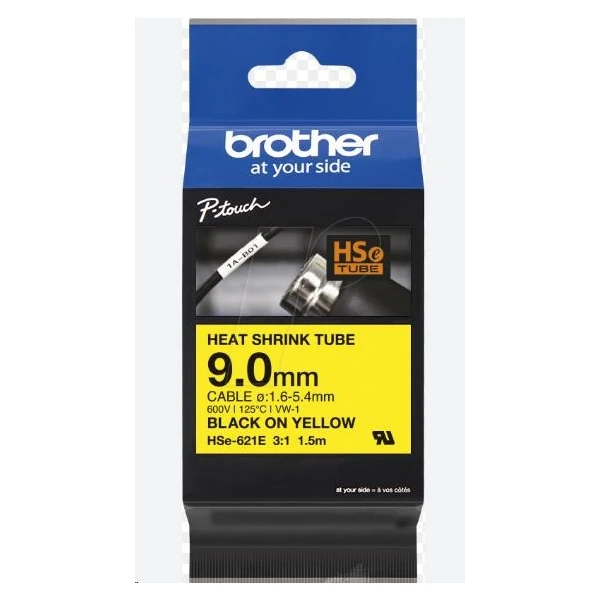 Brother HSE621E smršťovací bužírka černá na žlutém 9 mm - Pásky pro štítkovače - Obrázek 2cd5e9f37ffd4ad8b348d457f392a690