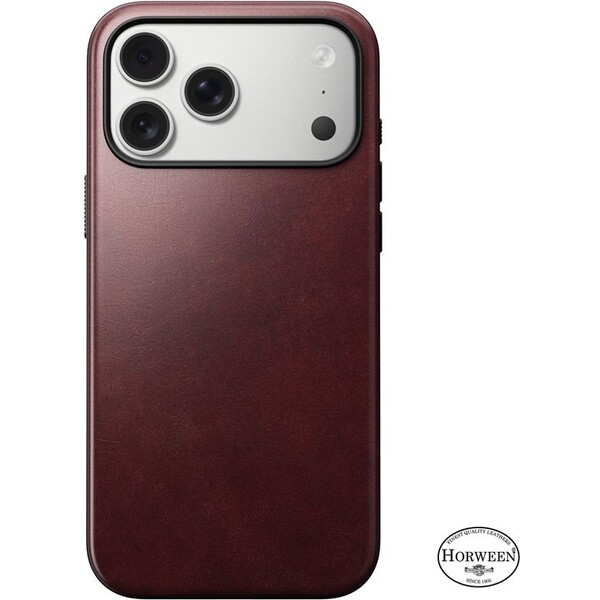 Nomad Modern Leather Case (Horween) MagSafe kožený kryt iPhone 17 Pro Max Burgundy