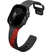 UNIQ Stride DE FKM řemínek pro Apple Watch 49/46/45/44mm šedý/červený - Řemínky