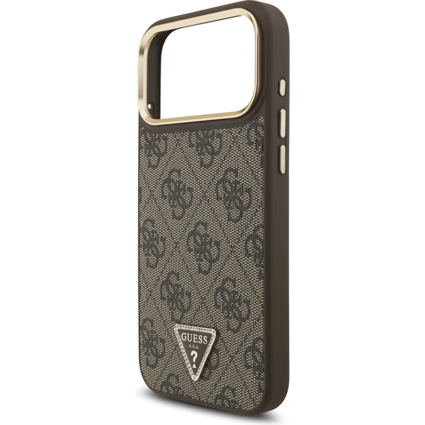 Guess PU Leather 4G Triangle Logo Gold Frame MagSafe kryt iPhone 17 Pro Max hnědý - Pouzdra - Obrázek 2d5e6d78058744caa9e19ae0670a9e9d