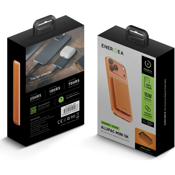ENERGEA AluPac Mini 5K, MagSafe hliníková powerbanka, 5000mAh, oranžová - Powerbanky - Obrázek 2df42bad19e64aabbd78cdf4ea64cc4c