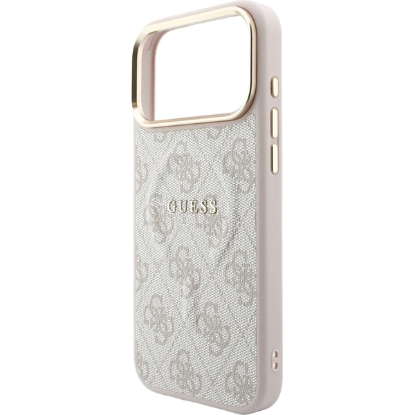 Guess PU Leather 4G Gold Frame Embossed MagSafe kryt iPhone 18 Pro růžový - Pouzdra - Obrázek 2e058ab7c2304b6dba44e05dc4ed9078