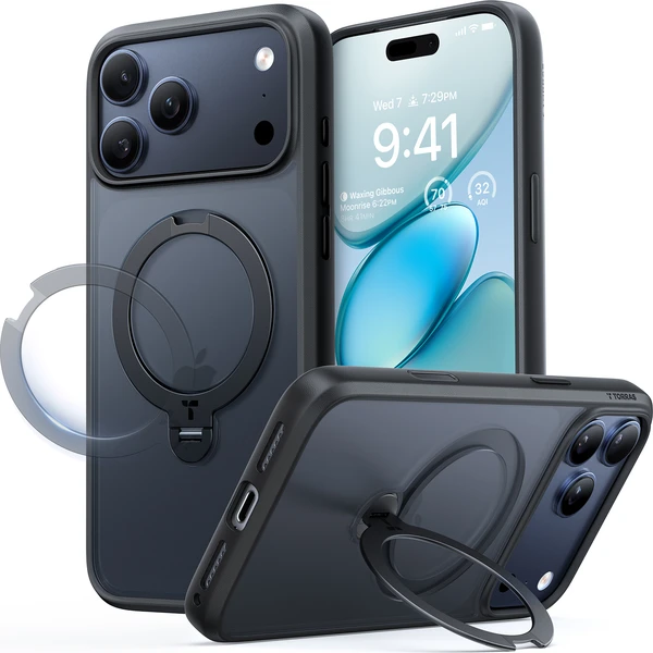 Torras Ostand Q3 Spin MagSafe kryt iPhone 17 Pro Max black