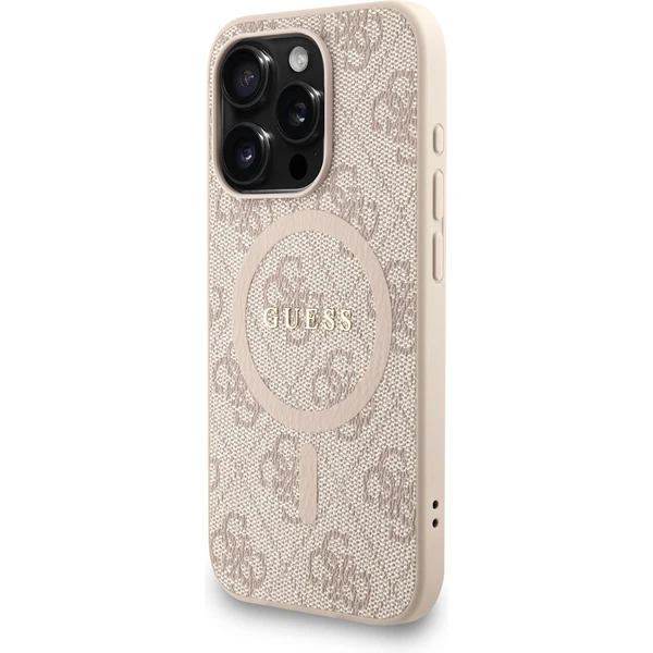 Guess PU Leather 4G Colored Ring Strap MagSafe kryt iPhone 15 Pro růžový - Pouzdra - Obrázek 2e4fce5623644cc7b68f5e2f23a5d251