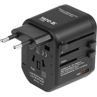 Vasco Yato univerzální cestovní adaptér, PD USB-C, QC3.0 USB-A, - Nabíječky