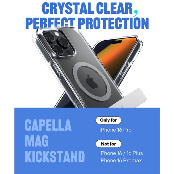 Spigen Caseology Capella MagSafe Kickstand kryt iPhone 16 Pro clear gray - Pouzdra - Obrázek 2e70b246d84447e3b07566abf89601f0