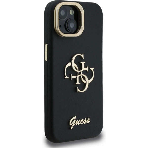 Guess PU Grained 4G Logo Stand Camera Frame kryt iPhone 15 černý - Pouzdra - Obrázek 2e9ee785d5b040ea8dd67851d0950318