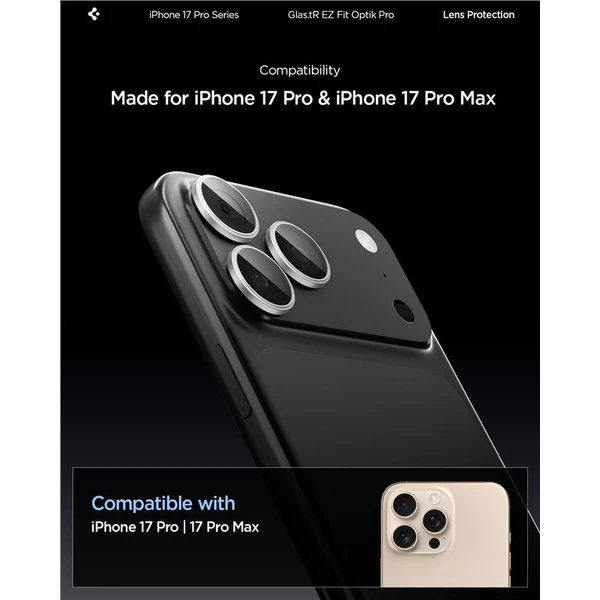 Spigen Glass tR EZ Fit Optik Pro skla iPhone 17-14 Pro/17-14 Pro Max silver (2 ks) - Ochranné folie a skla - Obrázek 2ec32ea3adb64d2d9462719fce73c67f