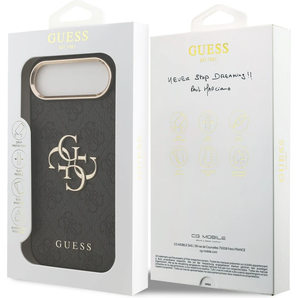 Guess PU Leather 4G Metal Logo Gold Frame MagSafe kryt iPhone Air černý - Pouzdra - Obrázek 2ece77c0d5f047e99fd396652b2b2488