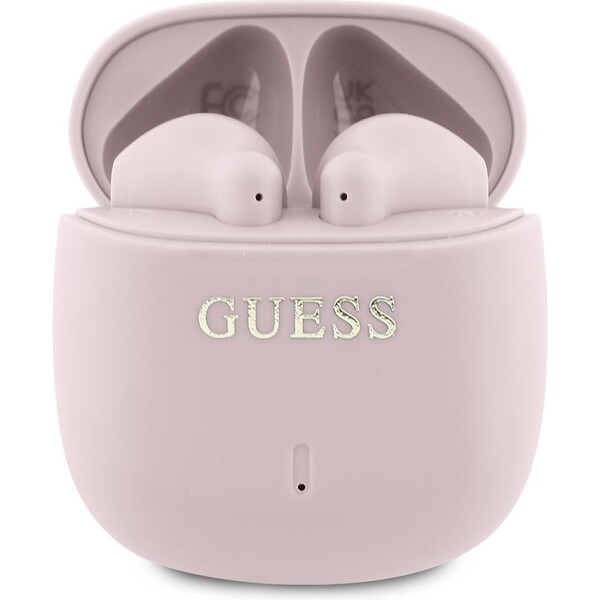 Guess Printed Classic Logo TWS bezdrátová sluchátka růžová