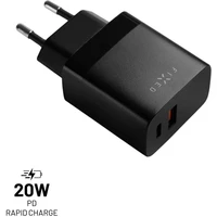 FIXED síťová nabíječka s USB-C a USB výstupem, podpora PD a QC 3.0, 20W, černá - Nabíječky