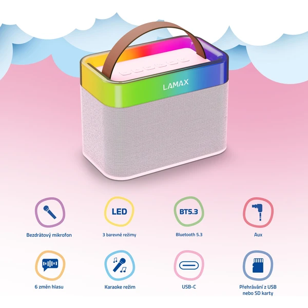 LAMAX KaraokeKid1 dětské karaoke růžové - Reproduktory - Obrázek 2fdb733e8d3c457a96d3d3d34ff88bab
