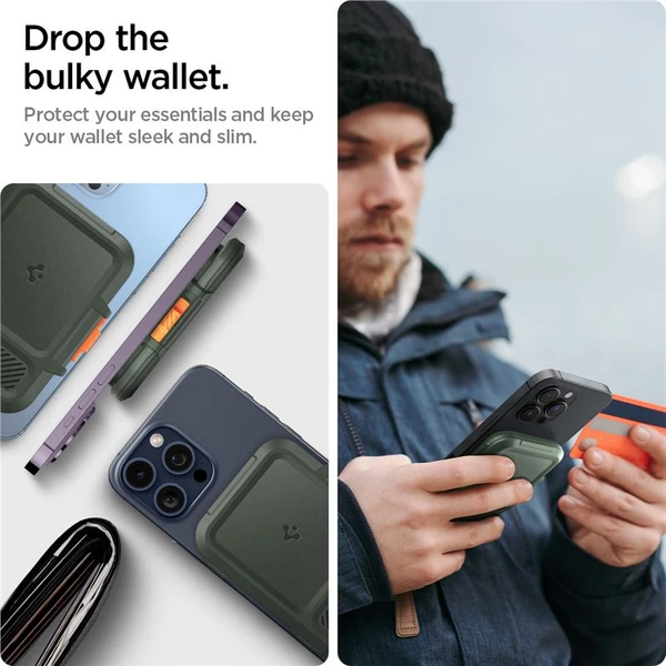 Spigen Lock Fit MagSafe Wallet peněženka tmavě zelená - Peněženky - Obrázek 3078d97b487449a59799ca906316c049