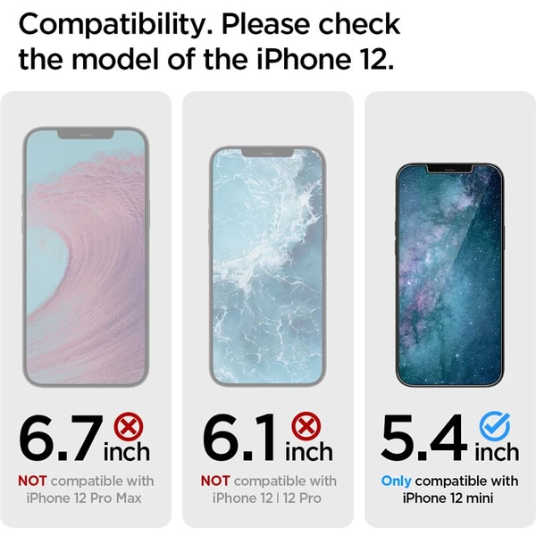 Spigen Glas tR EZ Fit tvrzené sklo iPhone 12 mini 2 ks čiré - Ochranné folie a skla - Obrázek 30B3200401