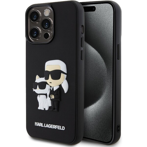 Karl Lagerfeld 3D Rubber Karl and Choupette iPhone 14 Pro Max černé Černá