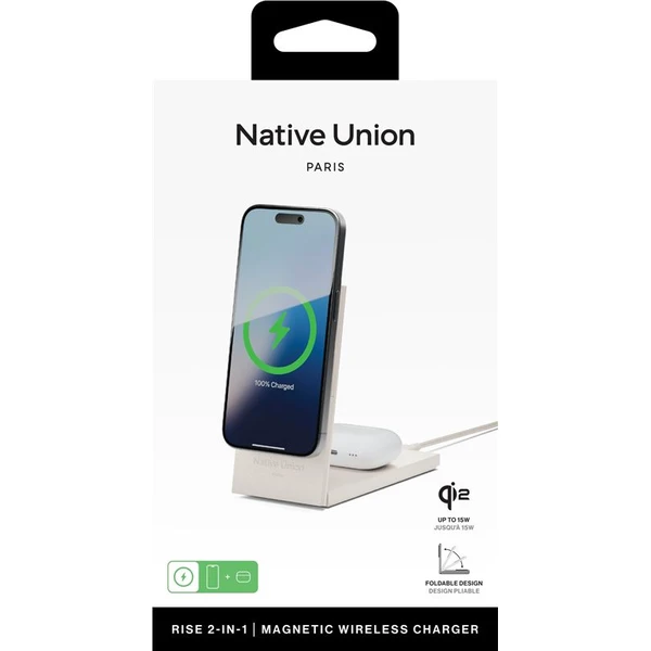 Native Union Rise 2v1 Qi2 (MagSafe) bezdrátová nabíječka šedá - Nabíječky - Obrázek 30a4b948a55f4586868dd790f53984a7