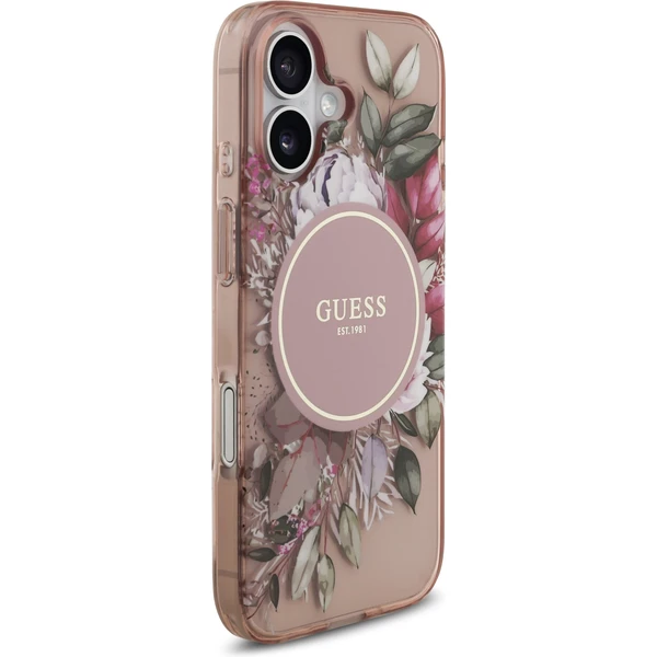 Guess IML Flowers Strap MagSafe kryt iPhone 17 růžový - Pouzdra - Obrázek 30be583f8fa54ff3b0f6fb0b63da56d9