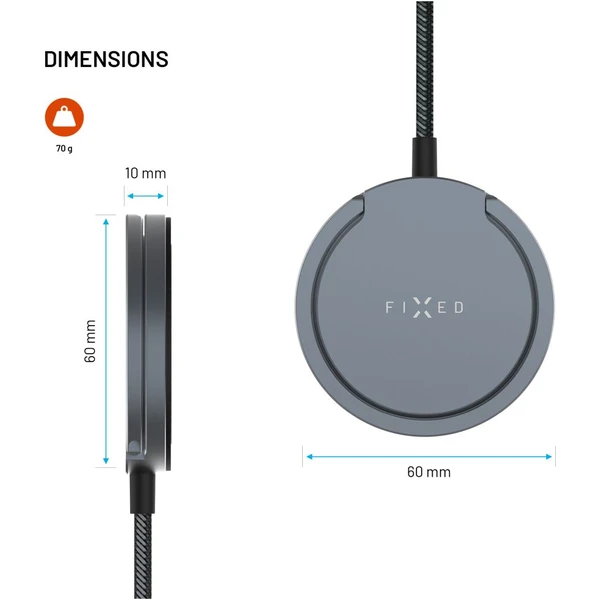 FIXED MagPad Pro nabíječka Qi2/MagSafe se stojánkem, 15W, šedá - Nabíječky - Obrázek 30c24d6c901f4f92b2c3ab48a60a59dc