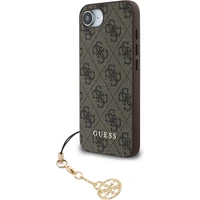 Guess 4G Charm kryt iPhone 17e/16e hnědý - Pouzdra