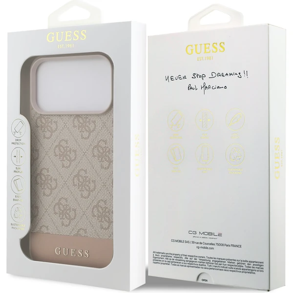 Guess PU 4G Stripe Zadní Kryt pro iPhone 17 Pro Max růžový - Pouzdra - Obrázek 30e925a8f2a047c88853c7cf025c2e78