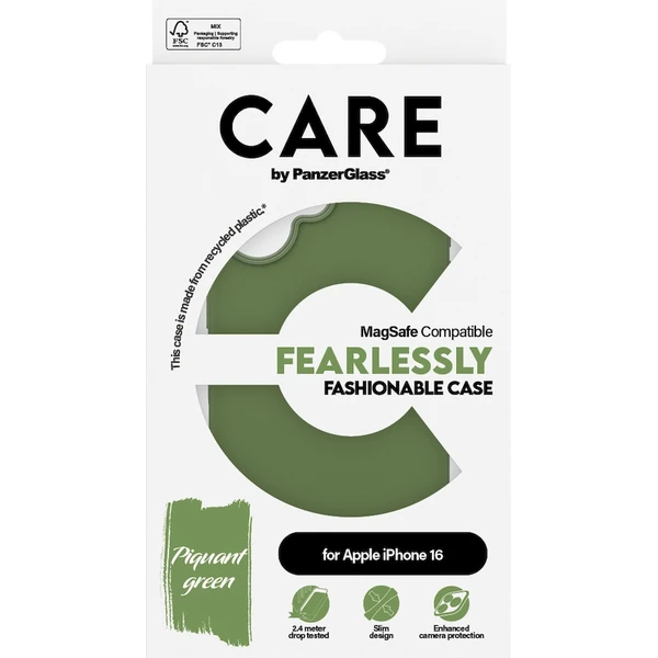 PanzerGlass® CARE kryt Apple iPhone 16 MagSafe Fearlessly zelený - Pouzdra - Obrázek 3108000P01