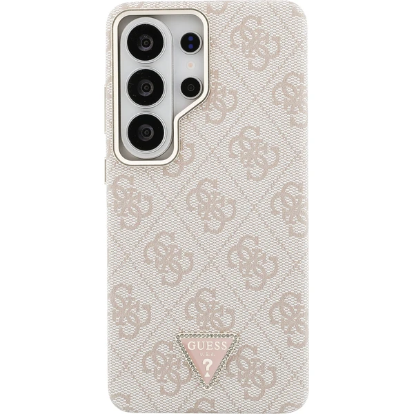 Guess PU Leather 4G Strass Triangle Logo Gold Frame Magnetic kryt Samsung Galaxy S26 Ultra růžový - Pouzdra - Obrázek 3111a7c12ee542da878e42ff80d7298e