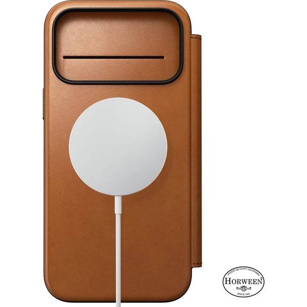 Nomad Modern Leather Folio (Horween) MagSafe kožené pouzdro iPhone 18 Pro Max Saddle - Pouzdra - Obrázek 31673ac718e54905b5be44af7688f087