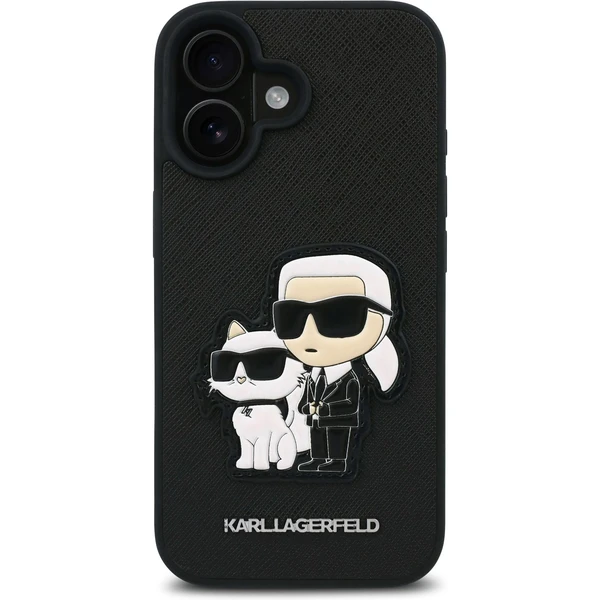 Karl Lagerfeld PU Saffiano Karl and Choupette kryt pro iPhone 16 černý - Pouzdra - Obrázek 316963dc077149a79c54f2c7f5c6a2cd