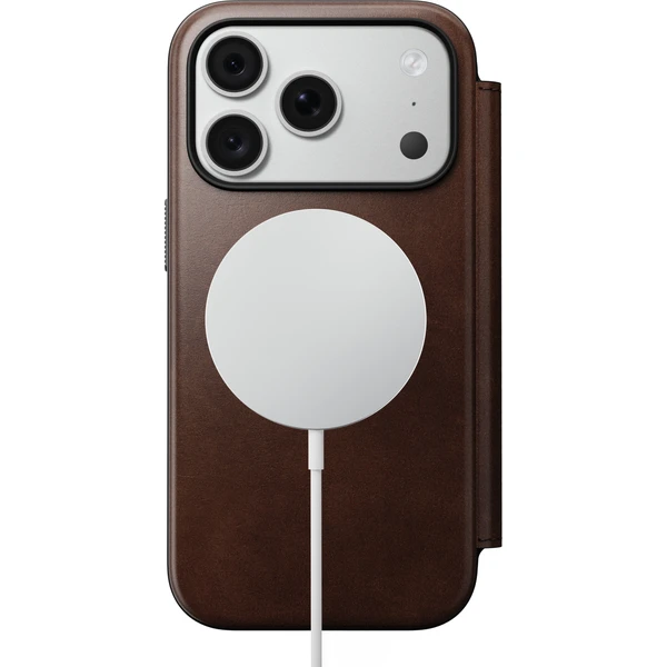 Nomad Modern Leather Folio (Horween) MagSafe kožené pouzdro iPhone 17 Pro/18 Pro Rustic Brown - Pouzdra - Obrázek 318a1d5862cc46799fa16ec91e6bba17