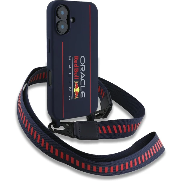 Oracle Red Bull Racing Silicone Vertical Logo MagSafe zadní kryt + Crossbody popruh iPhone 16 modrý - Pouzdra - Obrázek 318f7a059cec41dca5a700fa5da719ef