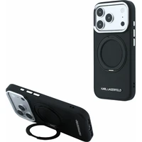Karl Lagerfeld PU Saffiano Ring Stand MagSafe kryt iPhone 18 Pro černý - Pouzdra