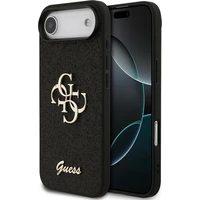 Guess PU Fixed Glitter 4G Metal Logo kryt iPhone Air černý - Pouzdra
