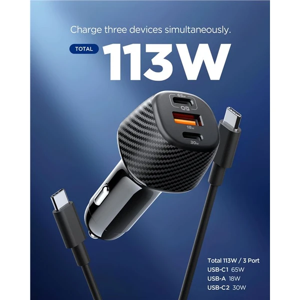 Spigen Essential nabíječka do auta (113W) černá (EV1133) - Nabíječky - Obrázek 32017dfe738c4f6f93338b0c76667e2d