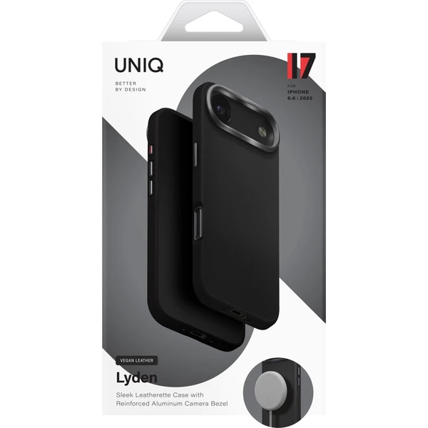 UNIQ Lyden Premium Leatherette MagClick MagSafe kryt iPhone Air Dallas Black - Pouzdra - Obrázek 322cb5a7d6b248aea0f23b1e1101c6b6