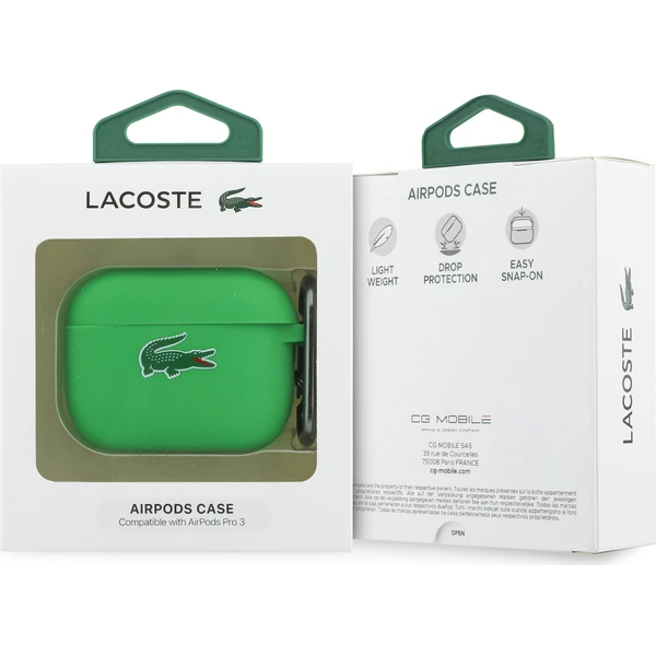 Lacoste Liquid Silicone Croc Logo pouzdro AirPods Pro 3 zelené - Pouzdra - Obrázek 322d5e4c80324540a2c19f9bc832e5d6
