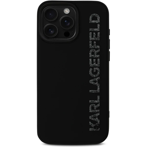 Karl Lagerfeld 3D Rubber Glitter Logo kryt iPhone 16 Pro Max černý - Pouzdra - Obrázek 3235388880ed47069adfd1dee974f665