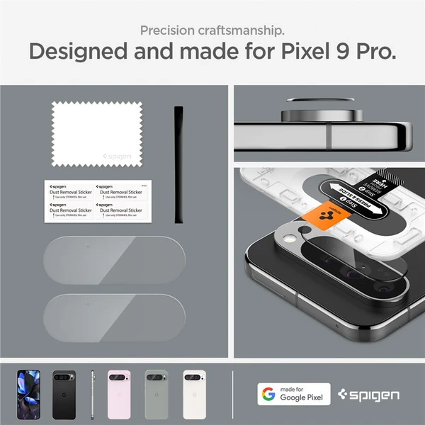 Spigen Glass tR EZ Fit Optik 2 Pack tvrzené sklo na fotoaparát Google Pixel 9 Pro čiré - Ochranné folie a skla - Obrázek 323d7dd68a05401d97df5efdee698aff