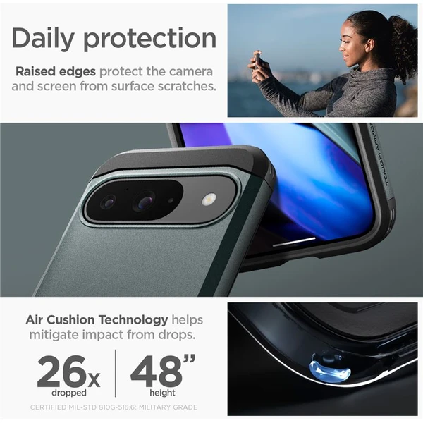 Spigen Tough Armor kryt Google Pixel 9 Pro/Pixel 9 zelený - Pouzdra - Obrázek 32580a2fa1144c98b3c3df015be40aaf
