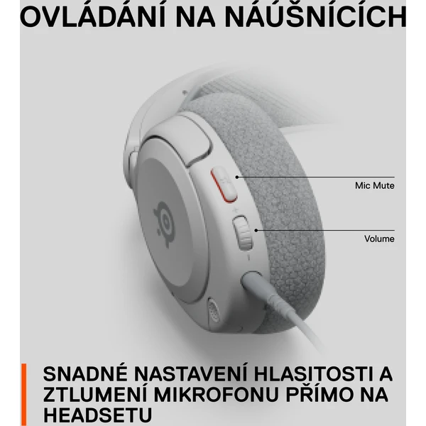 SteelSeries Arctis Nova 1 herní sluchátka bílá - Sluchátka - Obrázek 32FJ300401